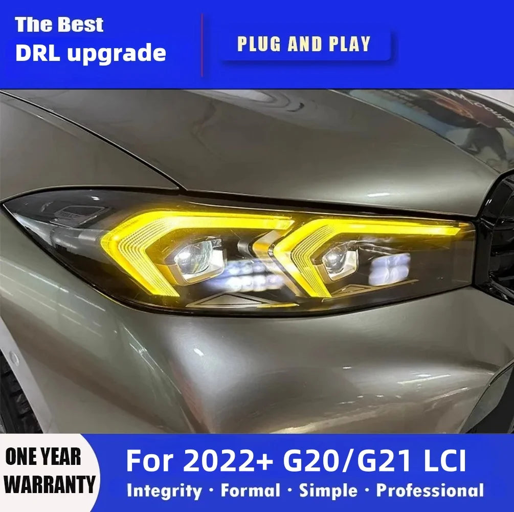 DRL G21LCI M340i M340ix M340dx 330i 320i LED/Laser Headlight Day lights Lemon Yellow Upgrade for BMW