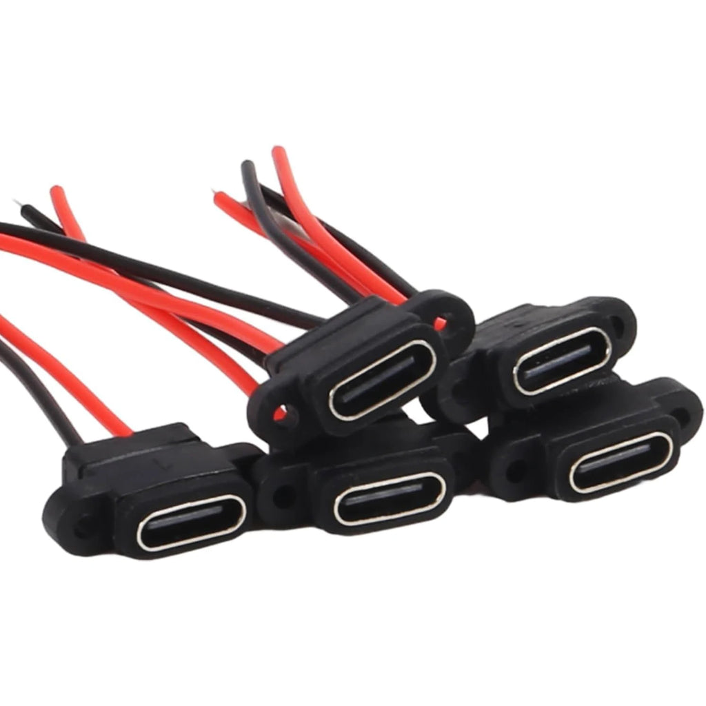 5/10pcs USB 3.1 Connector Type-C 2Pin Welding Wire Female Wa