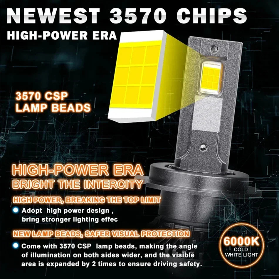 H7 LED Canbus Headlight 30000LM CSP H4 H1 H11 9005 9006 HB4 