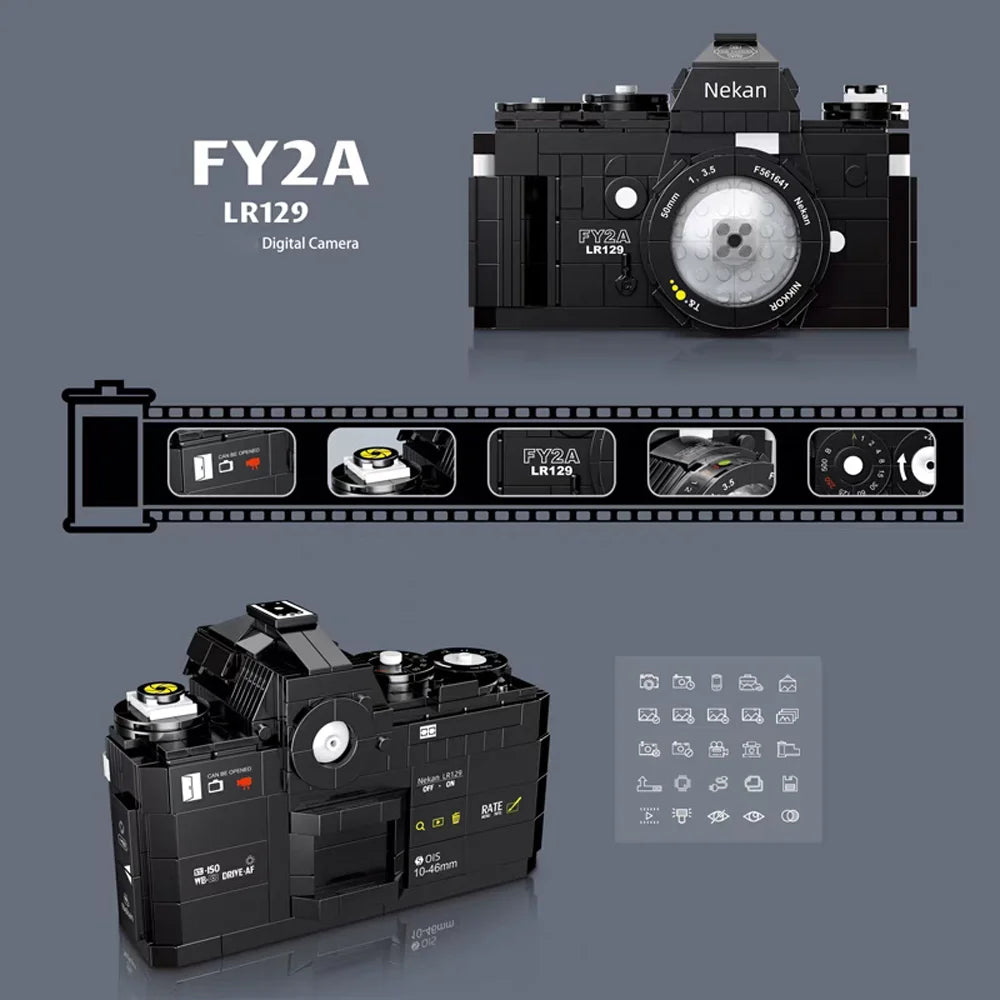KNEW BUILT Classic Digital Camera Model Mini Brick Toys for 