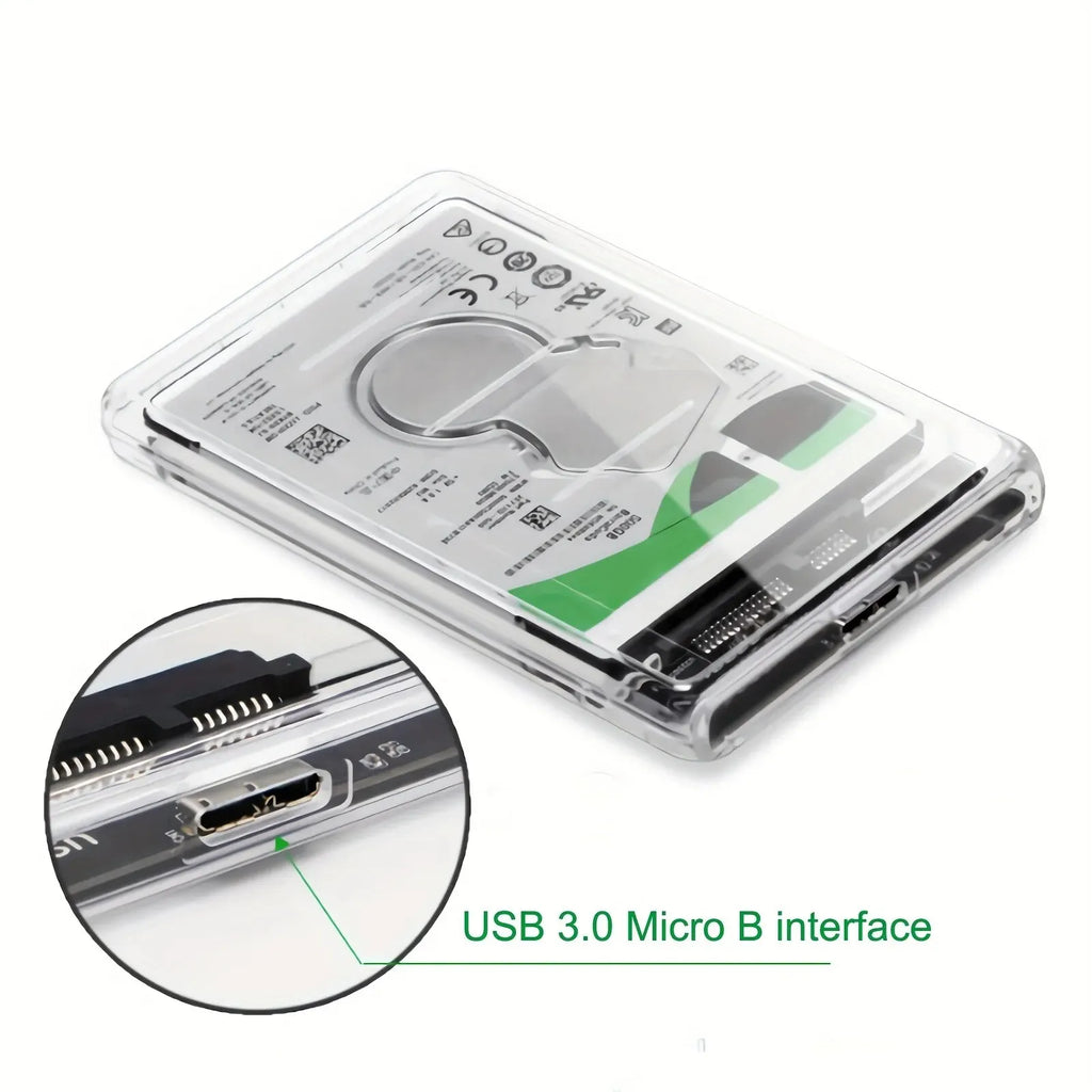 USB3.0 External HDD Case 5Gbps 2.5 Inch Transparent Hard Dis
