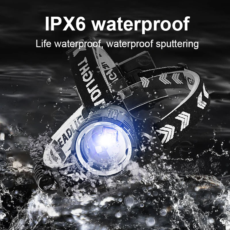 2026 New XHP360 Powerful Headlight Ultra Bright 5000M Led He