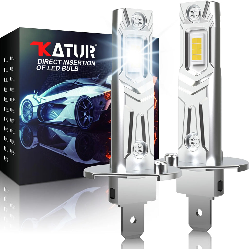 Katur 2Pcs H1 LED Bulbs Super Bright High Beam H1 Car LED He