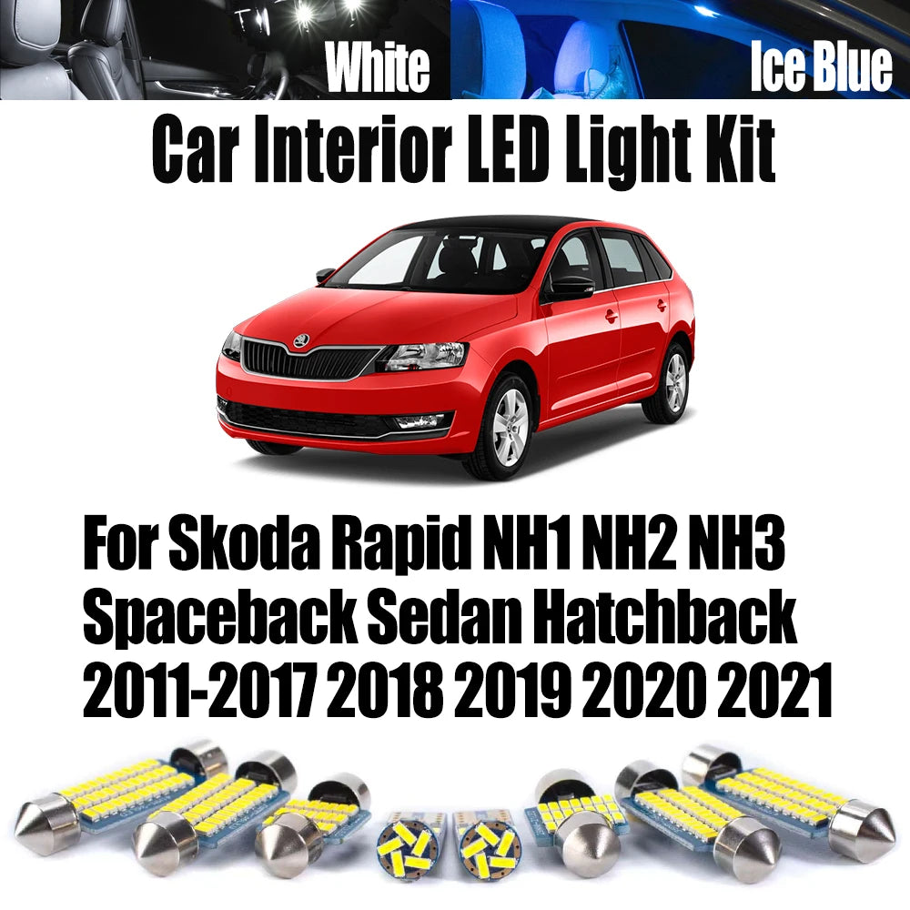 LED Interior Light Kit for Skoda NH3 NH2 NH1 2011-2019 - Canbus Error-Free Interior Bulbs