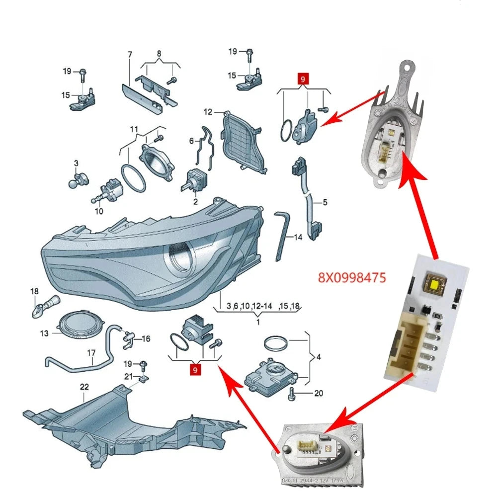 Angel Eye DRL Boards Xenon HeadLight Daytime Running Light Module 8X0 998 475 for Audi A1 2011-2014