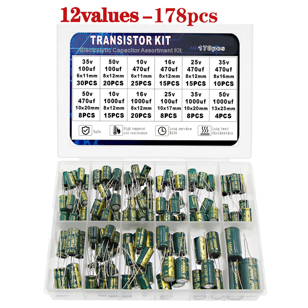 Electrolytic Capacitor Kit High Frequency Assortment 10v 16v