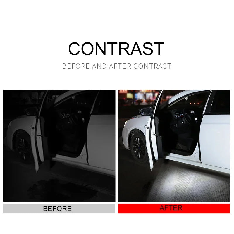 1 2 4pcs Led Car Door Light Car Interior USB Rechargeable Wi