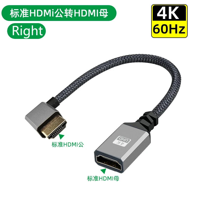 4K60Hz HDMI Male To Female Extension Cable Micro/Mini HDMI-Compatible adapter left/right/up/down Extender Wire Cord