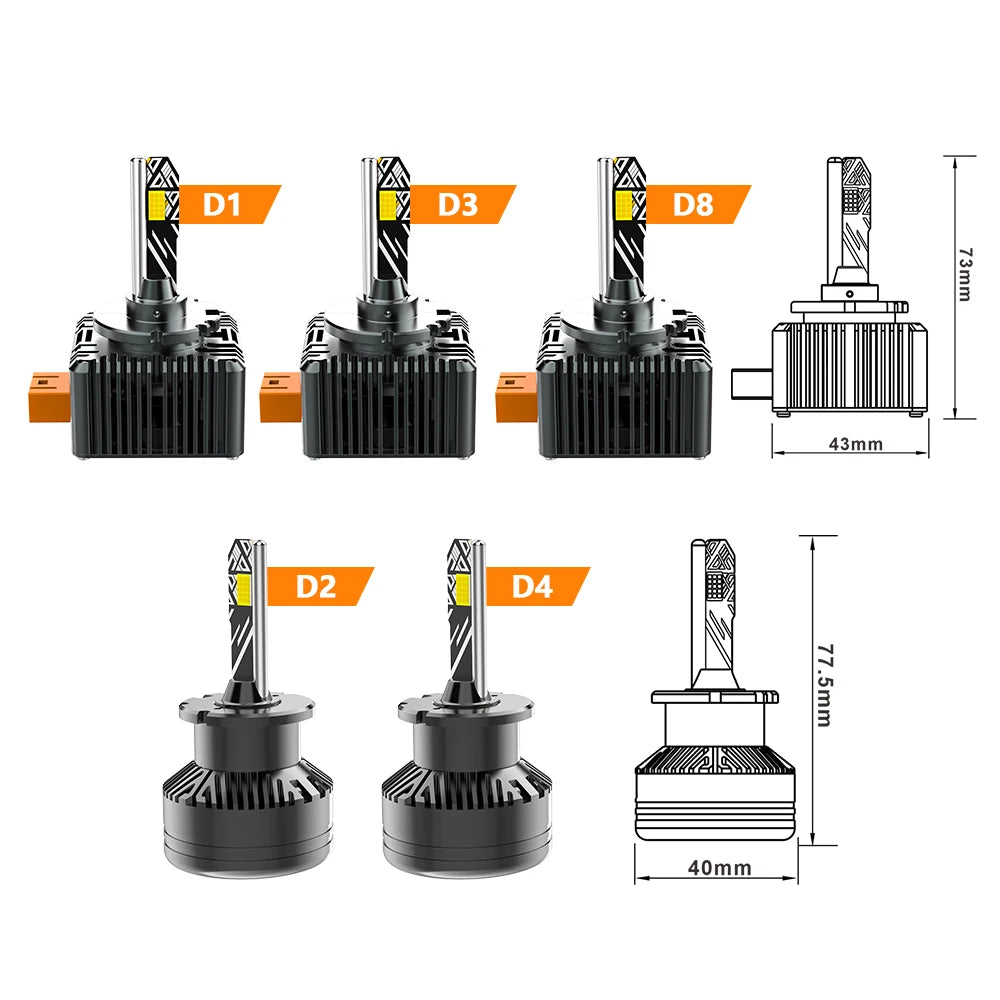 AKE D1S D3S LED Car Headlight Bulb 2000W 8000000LM D2S LED C
