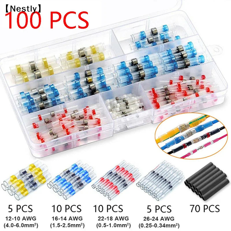 800Pcs Solder Seal Wire Connectors Kit Heat Shrink Butt Elec