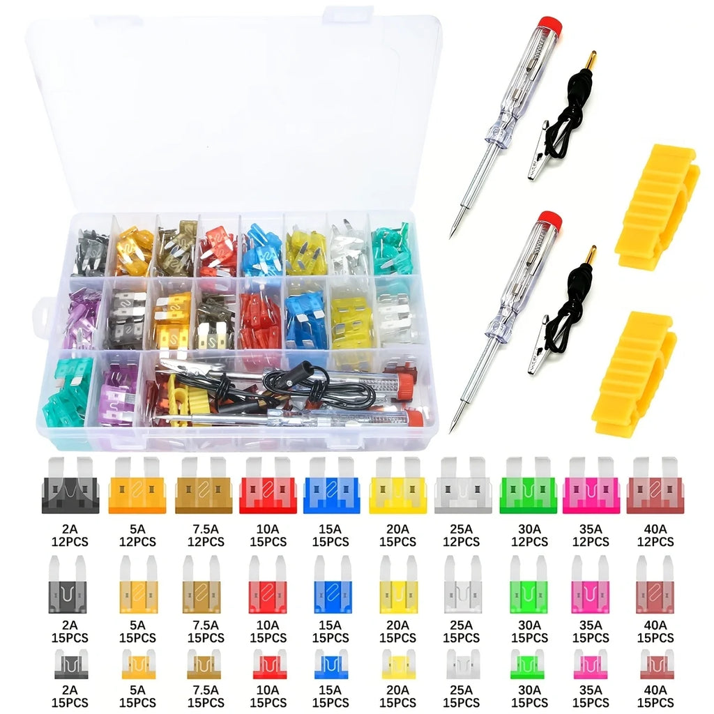325Pcs Standard Car Fuses Assorted Kit 60 Mini Blade Car Fuse +60 Standard Automotive Fuse +60 Micro Fuse