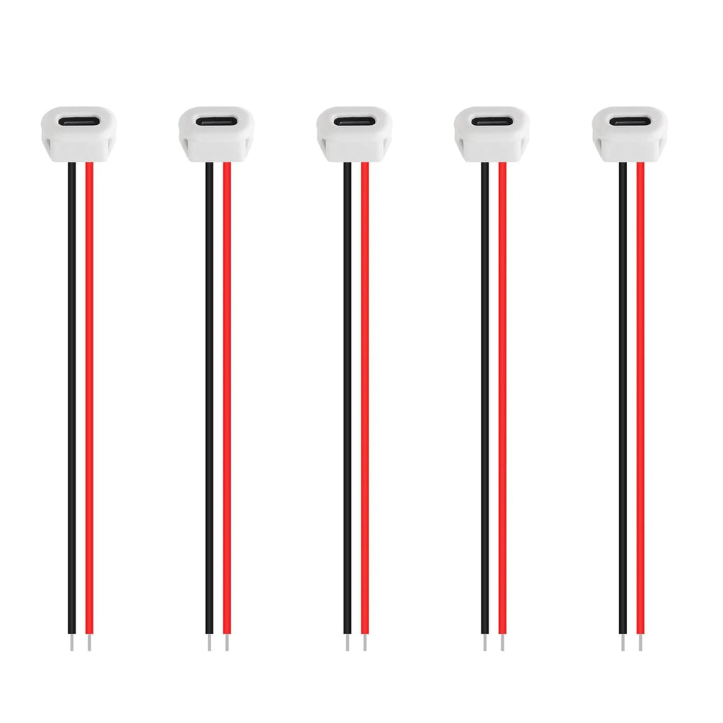 5/10pcs Type-C Female Chassis Connector USB C Female Chassis Direct Crimp Jack Female Charging Port Extension Power Cable