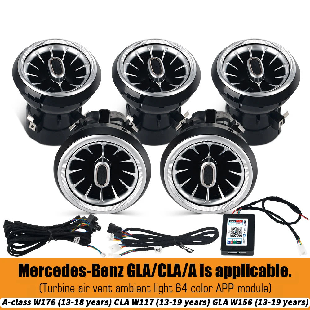 For Benz W205 C-Class GLC X253 W213 E W222 S C117/GLA X156/W176 W177 C118 Turbine Nozzle Air Vent Ambient Light Car Retrofit kit