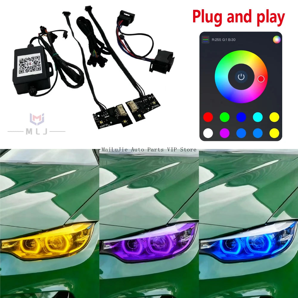 angel eye RGB wiring harness headlight wiring harness assembly for BMW F36 F32 2016-2019