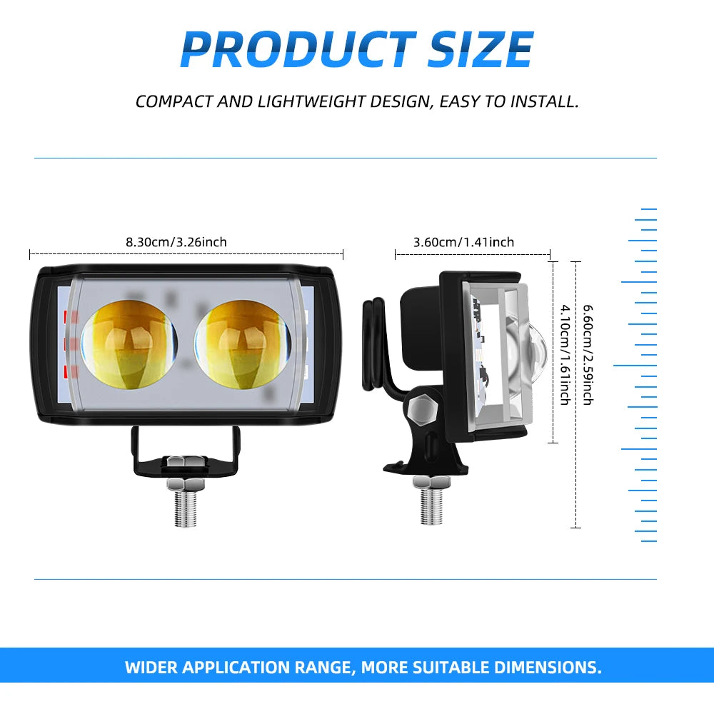 1/2pcs Car LED Work Light Laser Spotlights Super Bright Head
