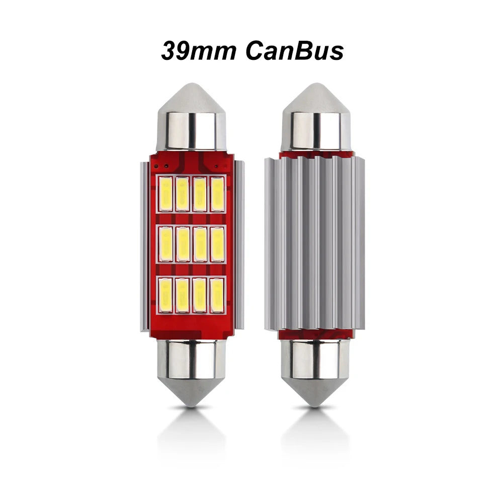 10pcs Canbus New IC 12V C5W C10W Led Bulb 31mm 36mm 39mm 41mm Car Festoon Light Interior Dome Reading Lights 6000K Pure White