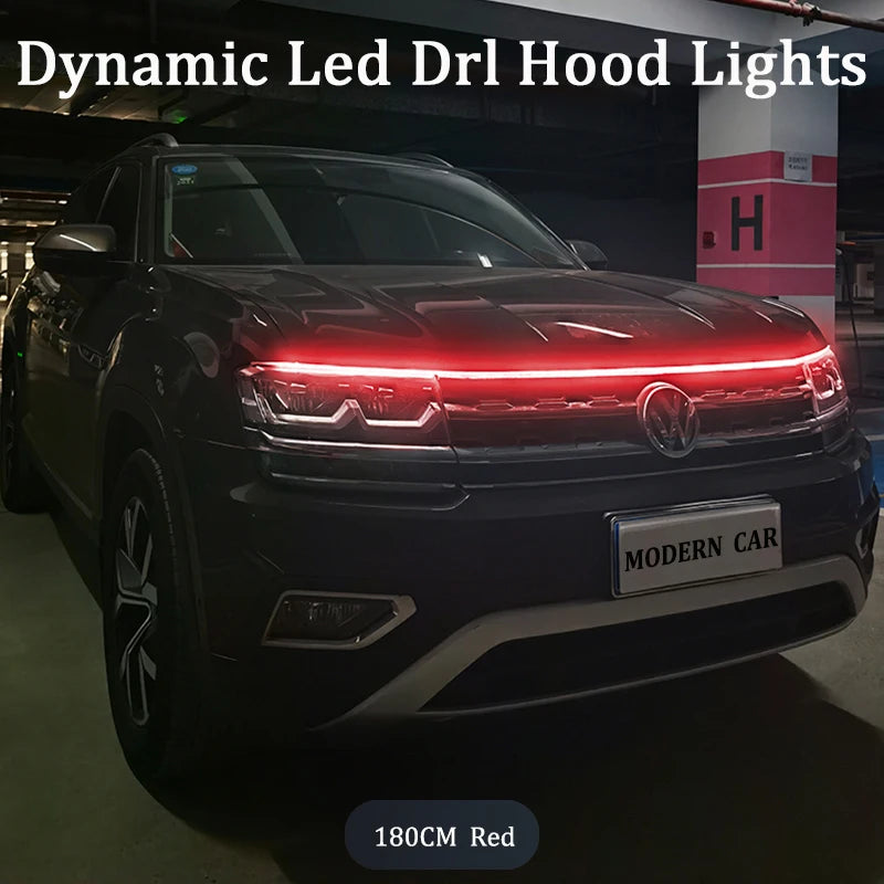 Dynamic Universal 12V Car LED Hood Daytime Running Light Str