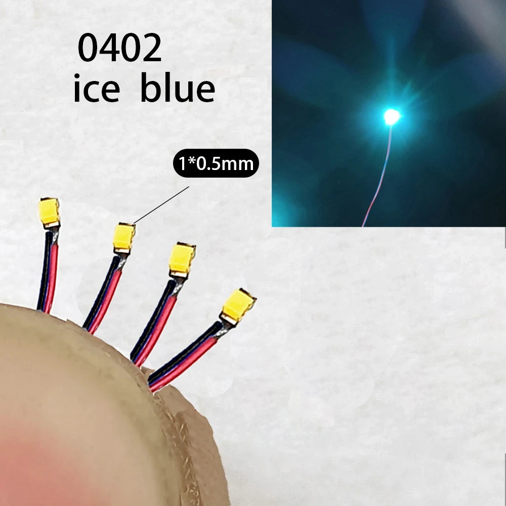 40Pcs/Lot 0402 0603 0805 1206 Led SMD Wire For Model Train HO N OO Scale Red Black Line Pre-soldered Micro Litz Diorama Railway