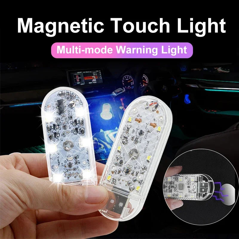 1/2X LED Touch Light Mini Wireless Car Interior Lighting Aut
