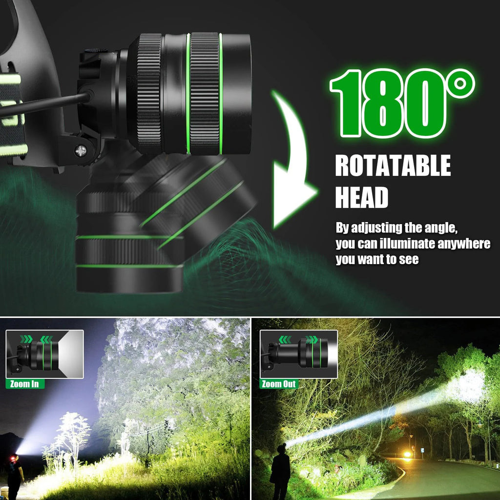 Powerful Super 60W Spotlight Headlight Sensing Head Lamp Typ