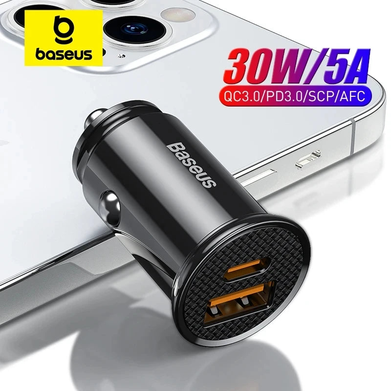 Baseus 30W USB Car Charger Quick Charge 4.0 3.0 FCP SCP USB 
