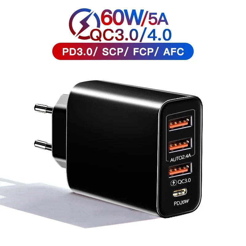 20W 2-Port USB Wall Charger Fast Charging Block Universal PD