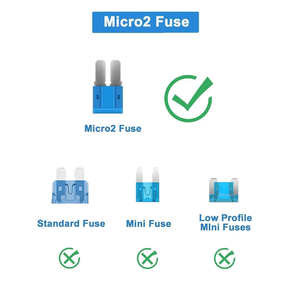 35/56/70/84/100/105/126pcs Micro 2 Blade Fuse Assortment Kit