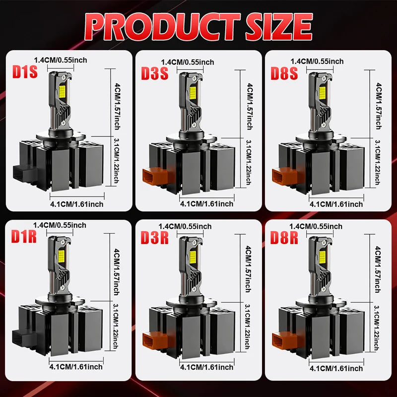 D1S D3S LED Car Headlight Bulb 4800W 6000000LM D3S LED CANbu
