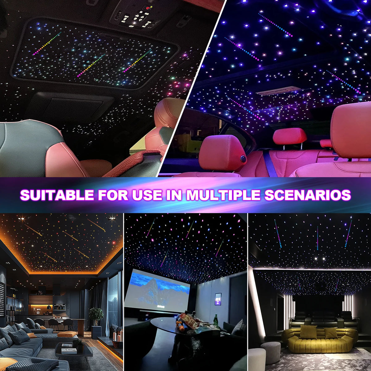 36W 4 Port Starlight Headliner Kit with Shooting Stars for C