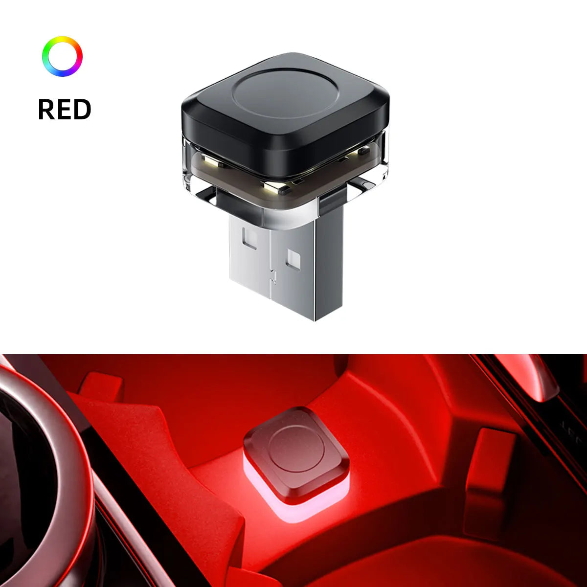 1pcs Mini USB LED Car Light Decoration Atmosphere Lights Universal Emergency Lighting Decorative Ambient Lamp for PC Flat Car