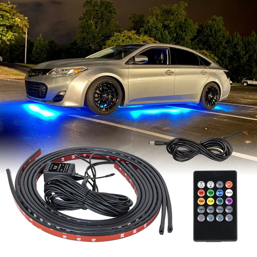 4IN1 LED Strip Car Bottom Underglow Light Flexible LED Under