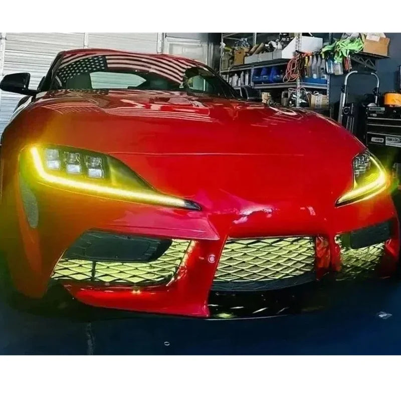 Angel Eye DRL LED Boards for Toyota GR Supra A90 A91 2020 2021 2022 2023 Headlight Daytime Running Light Red