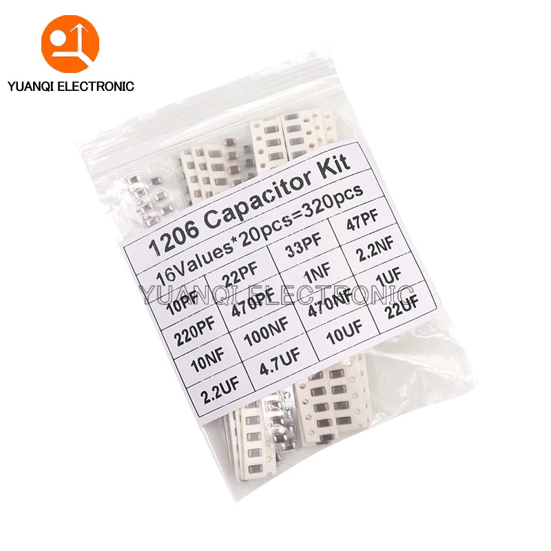 320PCS 720PCS 0603 0805 1206 SMD Capacitor Assorted Kit 16/3