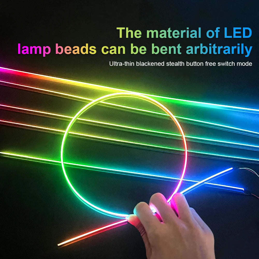 Newest LED Hidden Car Ambient Light Interior Matt Black Hidd