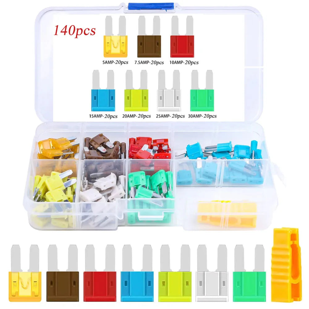 35/56/70/84/100/105/126pcs Micro 2 Blade Fuse Assortment Kit for Truck Replacement with Fuse Puller(5A 7.5A 10A 15A 20A 25A 30A)