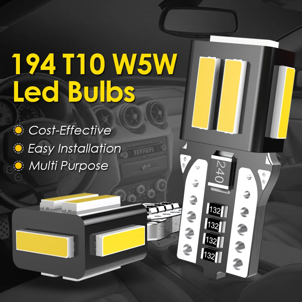 2Pcs W5W LED T10 Car Light LED Canbus No Error Automobiles I