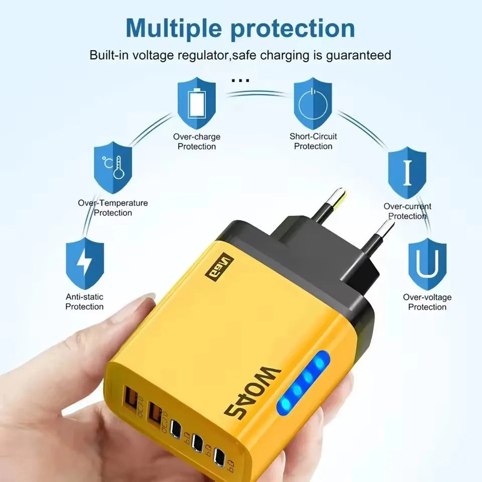 5 IN 1 GaN Desktop Charger For IPhone17 16Pro Laptop Samsung
