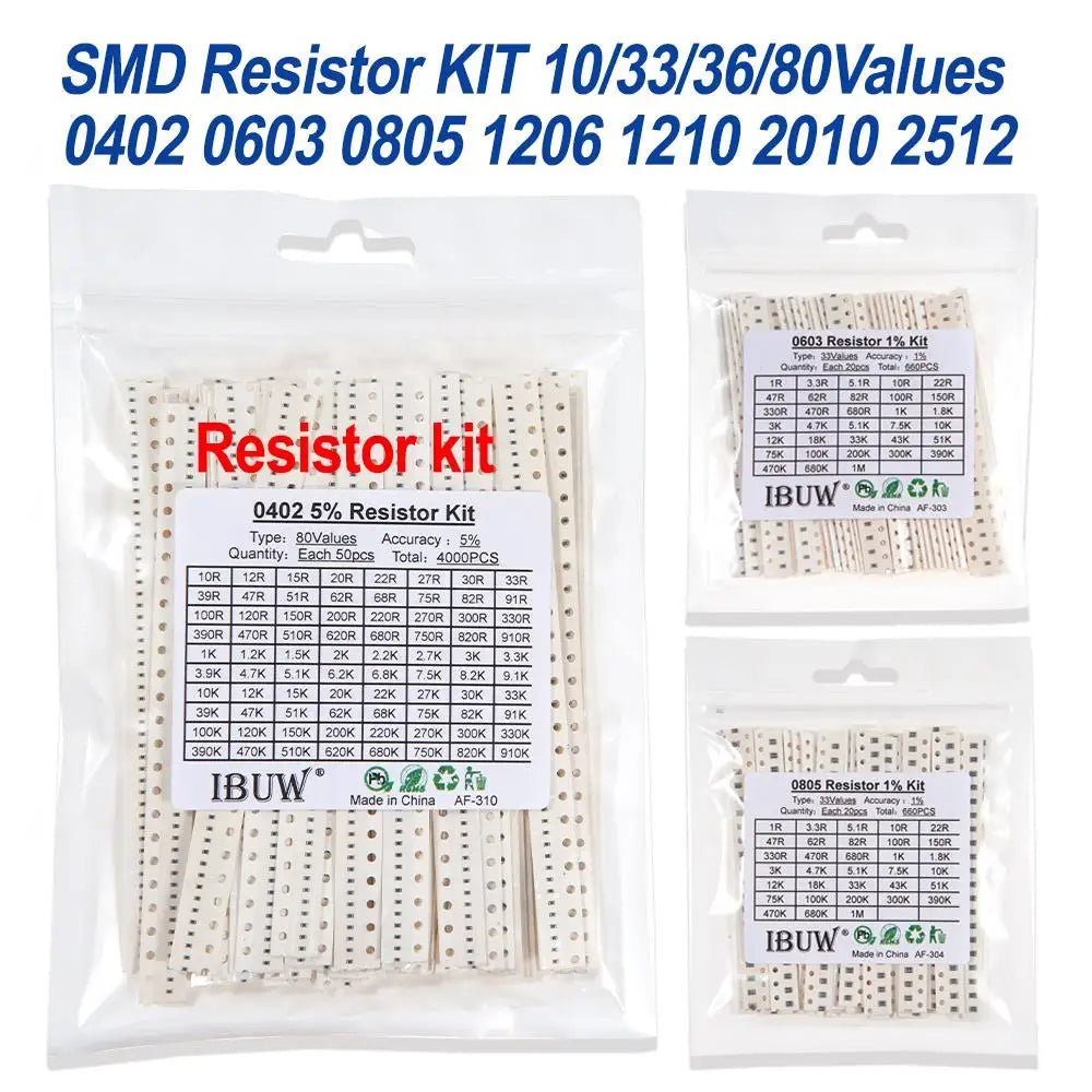 660pcs 200pcs 720pcs 4000pcs 0402 0603 0805 1206 1210 2512 s