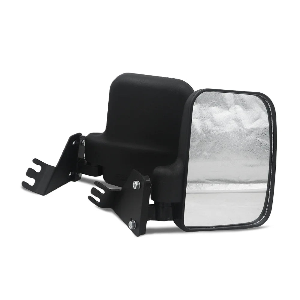 A Pair UTV Side Rearview Mirrors For POLARIS GENERAL 2016+ Square Black Rear View Mirror ATV Exterior