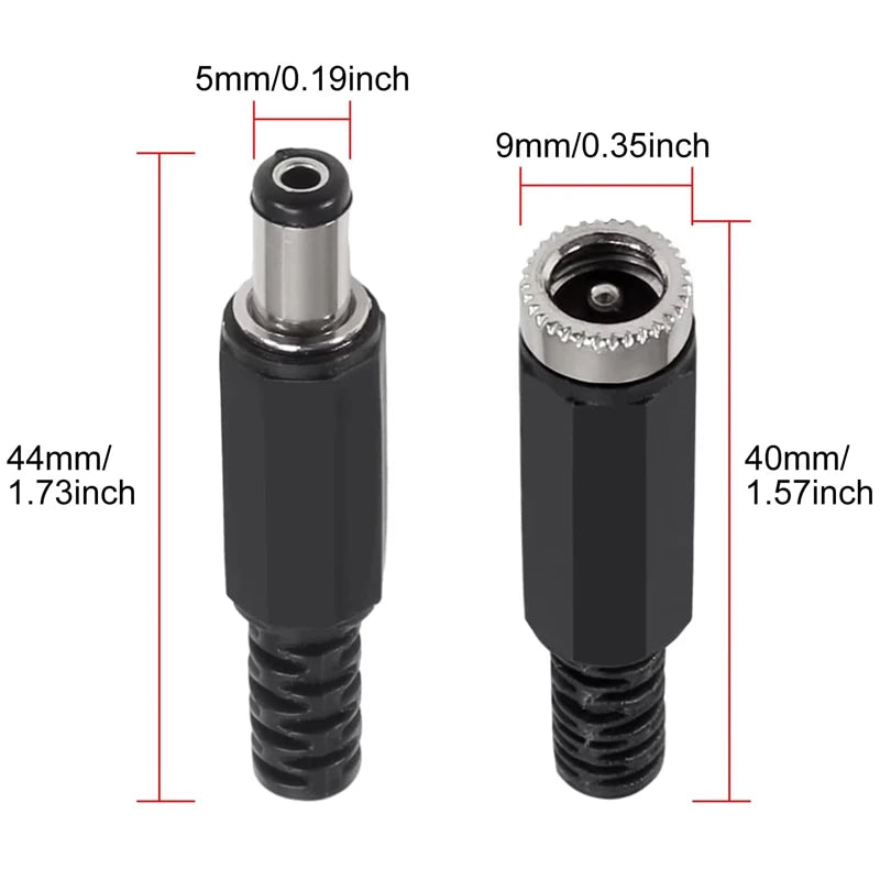 5/10Pairs DC Socket 5.5mm x 2.1mm Female DC Barrel Jack Sold