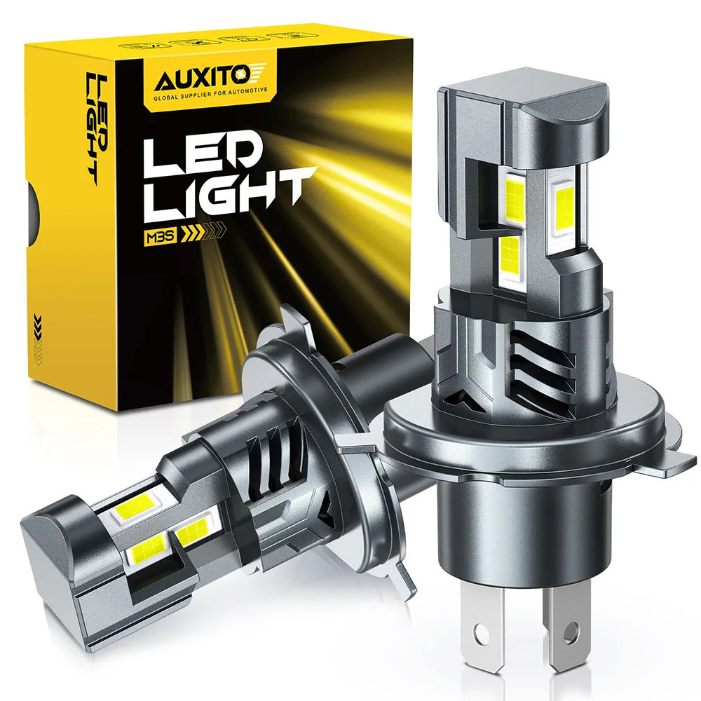 AUXITO 2Pcs Turbo LED H4 High Low Beam Headlight Bulbs 30000