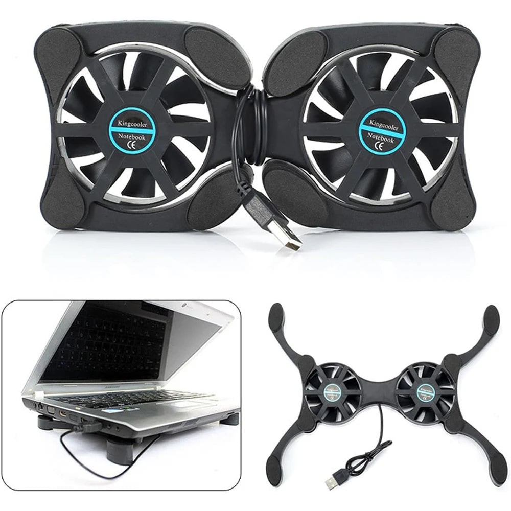 USB Mini Laptop Fan Stand Notebook Foldable Folding Fan Cool