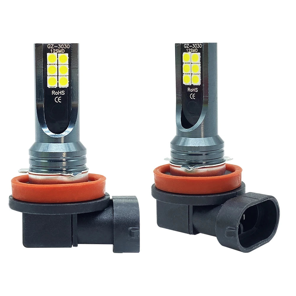 2Pcs H8 H9 H11 LED Car Fog Light Bulbs DRL Motorcycle Headli