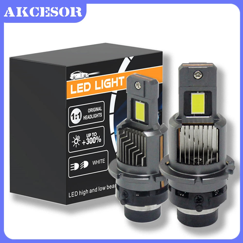2 Pcs D2S LED D4S D2R D4R Headlight Bulbs 6000K 10000lm Plug