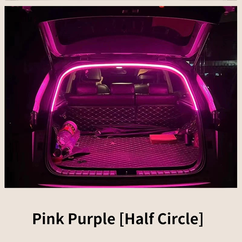 Car Trunk Led Light Strip Waterproof PVC Flexible Ambient Light Strip Automatic On/Off Hidden Installation Universal for SUV/MVP