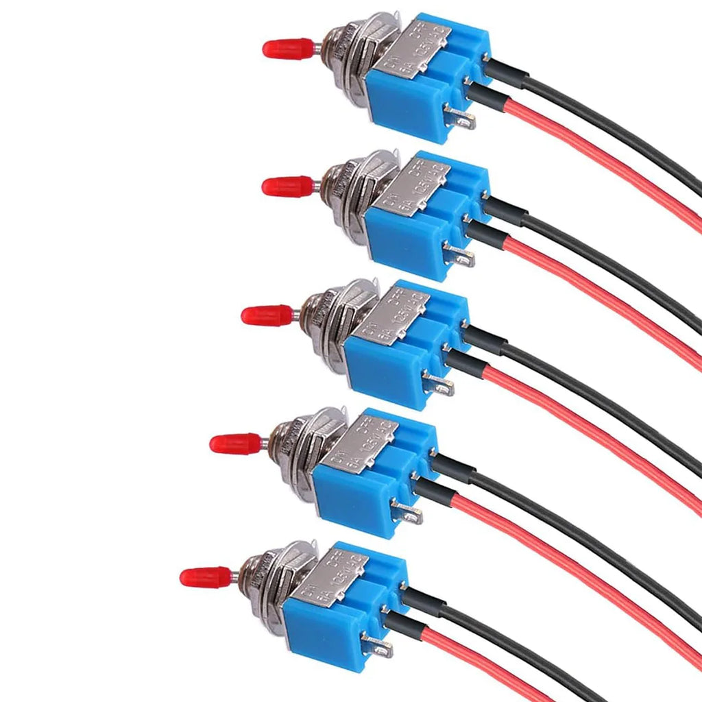 Toggle Switch ON/Off SPST Switch with Pre-soldered Wire 3v/5