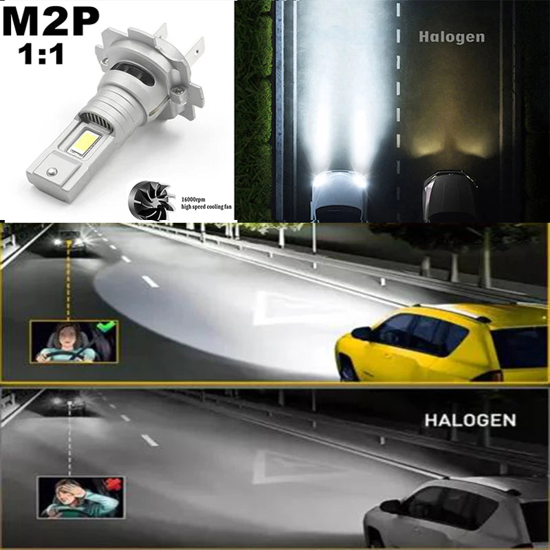 M2P 60W 13000LM Auto LED Headlights Bulb H7 H11 Fog Lamp 900