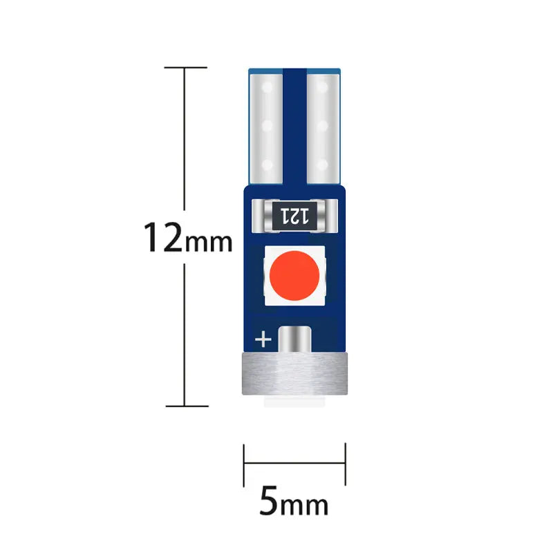 10Pcs T5 Led Bulb Canbus W3W 74 286 W1.2W Super Bright Car I