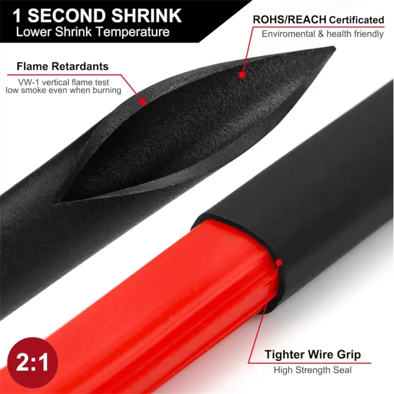 1160/580/164PCS Heat Shrink Tubing Kit Wire Shrinking Wrap C