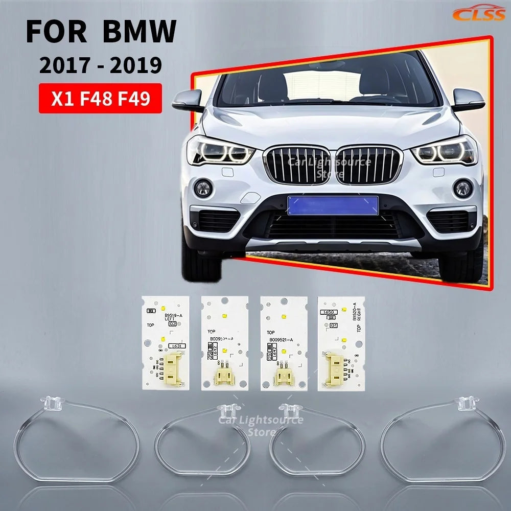 DRL LED Boards For BMW X1 F48 F49 2016-19 Headlight Tube Bar Angel Eye Light Guide Plate Daytime Running
